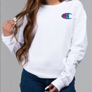 Hp💕 CHAMPION BIG C LOGO SWEATSHIRT WHITE